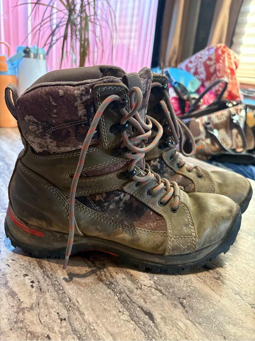 Wolverine Men’s Hiking Boots - Orange and Black Outsoles